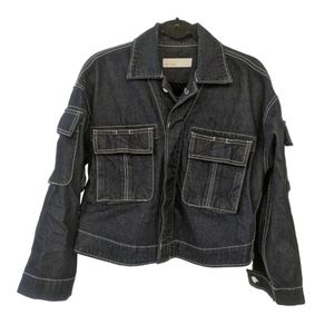 GRLFRND Dorian Denim Oversized Cargo Button Cargo Jacket. XS